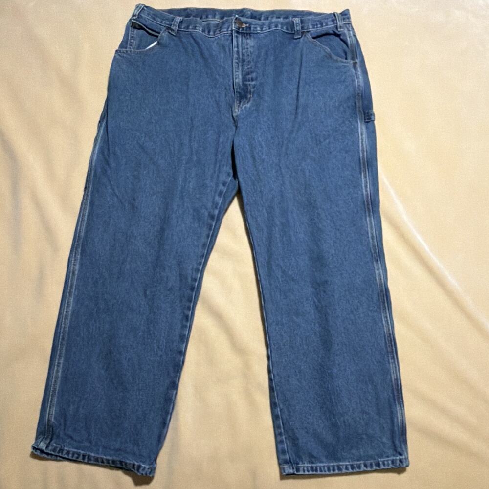 Dickies Men's Blue 42x30 Med Wash Denim Straight Jeans Relaxed Fit 5-Pocket Logo